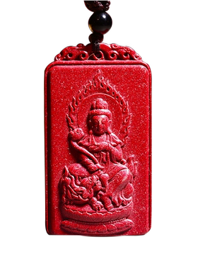 太岁文殊菩萨生肖兔红色吊坠