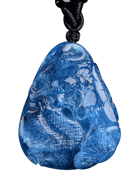 宫妃水晶女士男款龙形天然海蓝宝