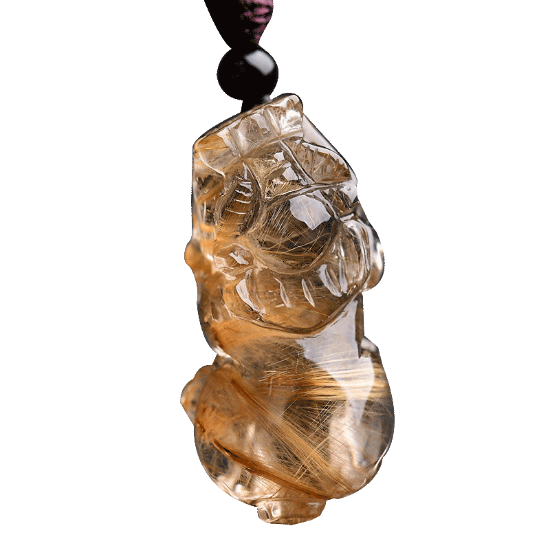 金发晶貔貅吊坠天然水晶