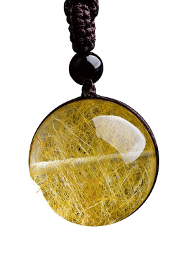 金发晶转运珠吊坠本命年招财项链