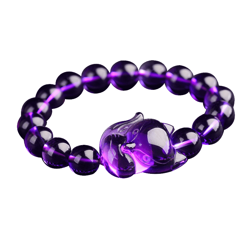 宫妃紫水晶狐狸手链九尾狐手串紫色水晶手链男女闺蜜情侣礼物