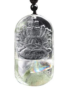 七彩原创绿幽灵千手观音吊坠属鼠