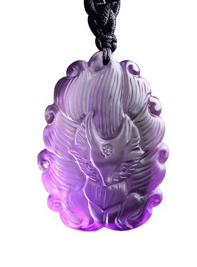 狐仙开运天然紫水晶吊坠