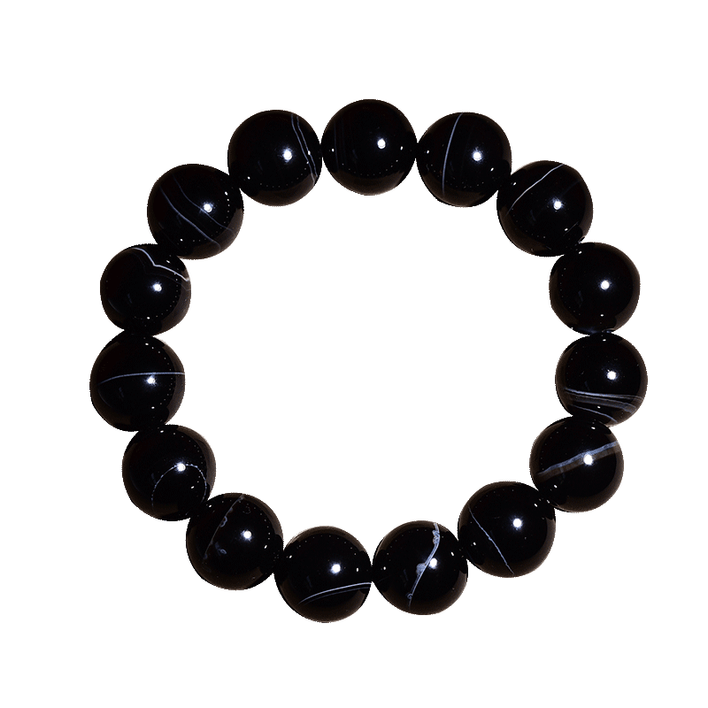 天然影子石手链石碑护