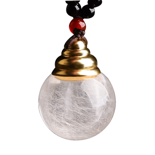 银发晶舍利塔吊坠饰品发晶水晶嘎乌盒许愿瓶舍利子项链男女