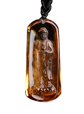 橘黄色属狗守护神阿弥陀佛吊坠