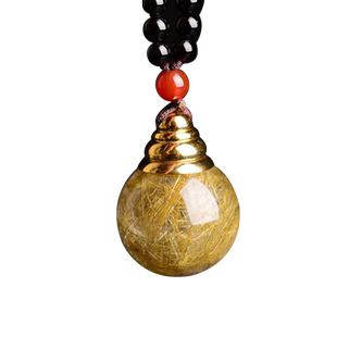 宫妃金发晶舍利塔吊坠 舍利子项链佛塔天然水晶嘎乌盒许愿瓶