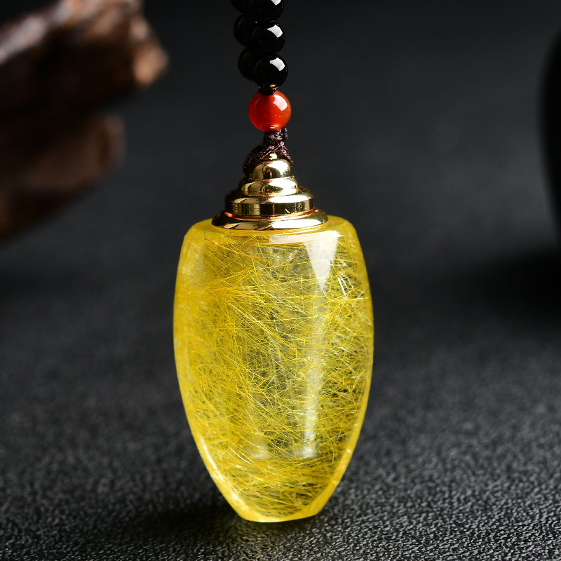 天然发晶钛晶舍利子瓶塔