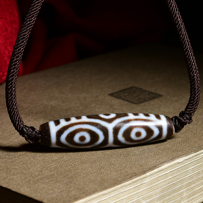 藏传六眼天珠西藏真品至纯老料六眼天珠玛瑙项链男女老天珠吊坠