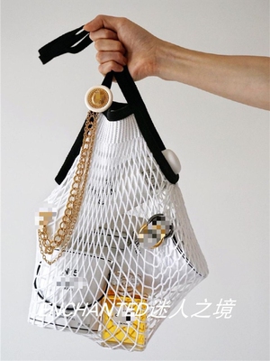 网兜包黑白拼色水果网包