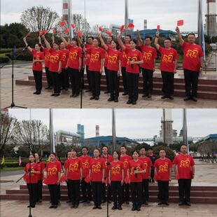 亲子装 上衣纯棉t恤T 初中生爱国主题中国风潮红色喜庆短袖 朗诵服装