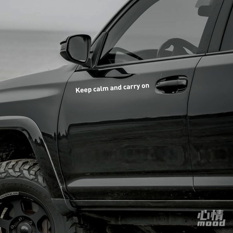 心情车贴丨保持冷静继续前进英文字母汽车头门把手后挡风玻璃贴纸