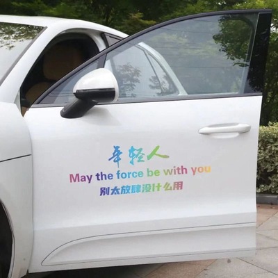 年轻人创意车贴别太放肆没什么用个性汽车文字车门车尾后档玻璃贴