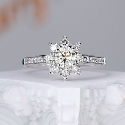 纯18k金GIA30分HVS天然钻石戒指