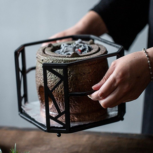 新品便携炭炉架风炉铁架富强炉防烫中式铁艺凉炉架碳炉隔热移动
