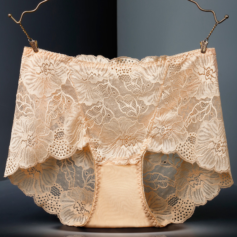 性感蕾丝女内裤中高腰胖火辣镂空