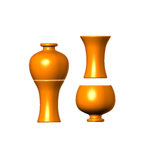 精雕图富足平安对杯茶壶茶杯茶具stl三维立体图圆雕图2D3D雕刻图