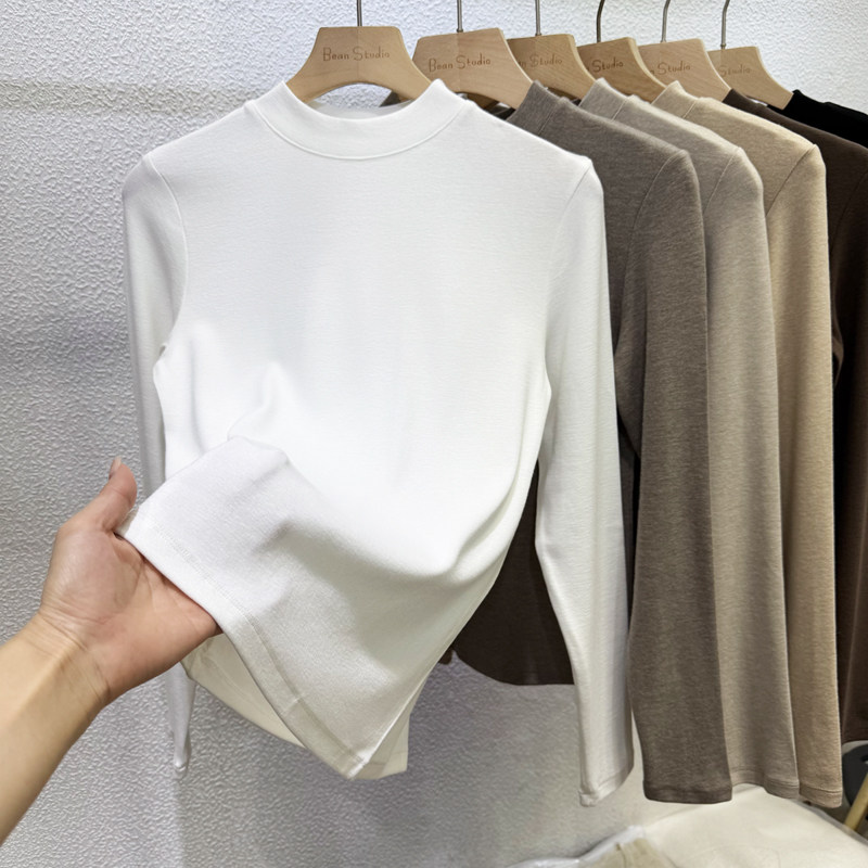 软糯半高领修身羊绒打底衫女2025秋冬新款高级感内搭立领洋气上衣,女装/女士精品,T恤,淘宝优惠券,粉丝福利购,淘宝优惠卷