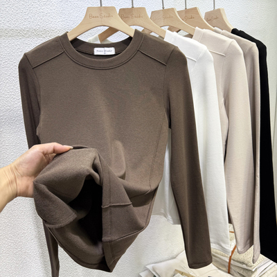 实体连锁店同款磨毛薄绒款打底衫