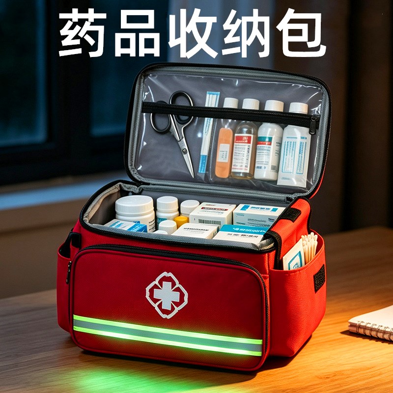 药品收纳包大容量便携急救包家用车载应急包户外旅行牛津布医药箱