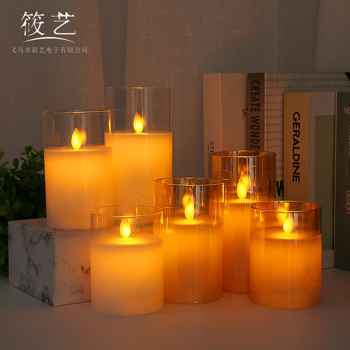 婚庆电子蜡烛灯玻璃摇摆火苗求婚表白音乐会烛光晚餐气氛布置