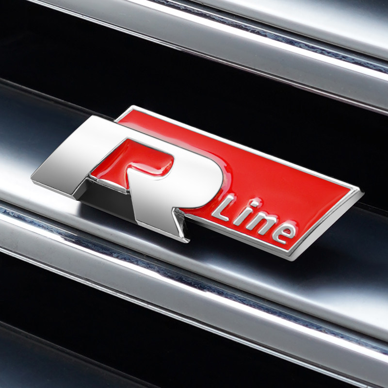 大众r标polo朗逸迈腾帕萨特速腾cc改装中网标rline尾标中网装饰贴