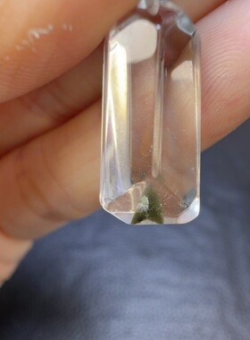 天然绿幽灵水晶吊坠晶体通透带幽灵体s925银扣头