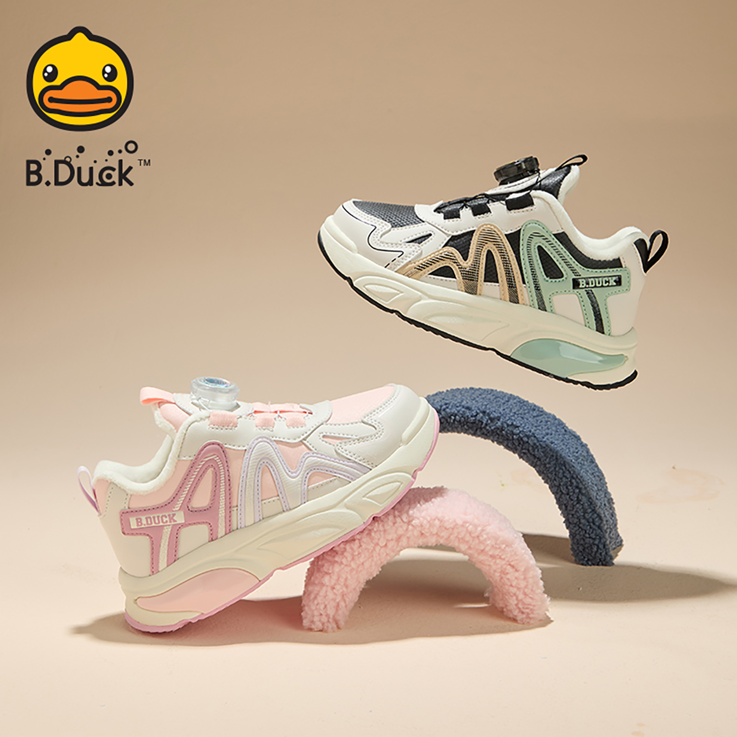 B.Duck小黄鸭男女童运动鞋二棉鞋