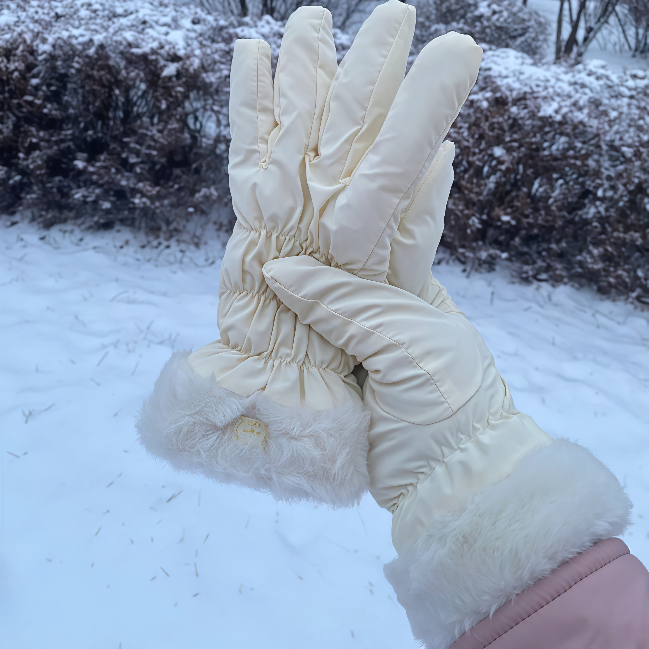 手套骑车保暖防寒女士冬季学生可爱触屏加绒加厚防风骑行棉滑雪