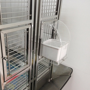 美国FeatherLand不锈钢鹦鹉笼之外挂式防洒食盒 原厂配件