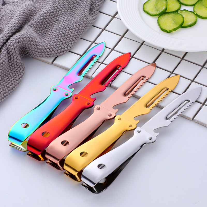 不锈钢多功能三合一厨房刮皮刀