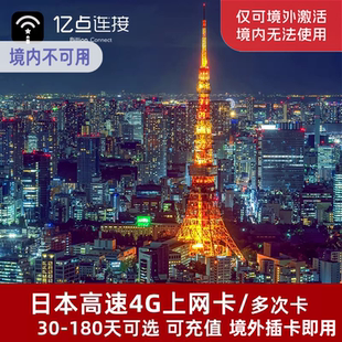 亿点日本留学生商务4G电话卡长天数流量上网卡手机数据流量SIM卡