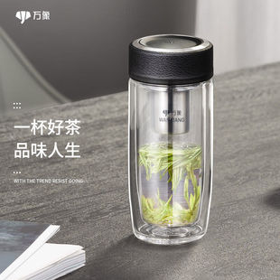 万象双层玻璃杯商务鹅蛋杯隔热男女士高档大肚水杯子茶杯V16/V17