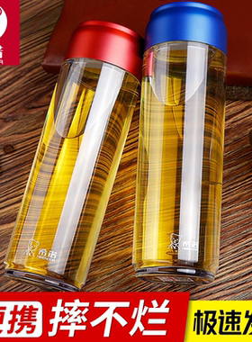 希诺水杯耐高温PC塑料杯提环便携防烫运动茶杯旅行随手杯户外防摔