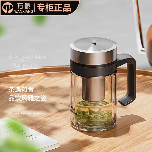 万象玻璃杯带把手柄茶杯