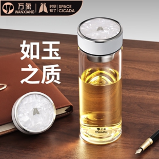 万象时空知了单层玻璃杯男女泡茶杯商务大容量水杯U438/U439/U440