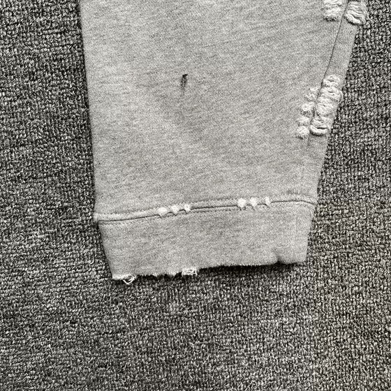 Casual Hoodie with Letter Logo Print, Distressed Details, and Modern Style