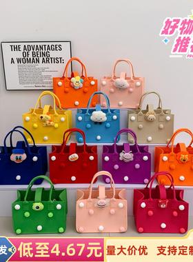 新款可爱卡通毛毡包手提袋休闲旅行袋伴手礼妈咪包宝宝周岁礼物袋