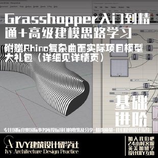 37.Grasshopper教程参数化入门到精通建模思路学习+rhino曲面模型