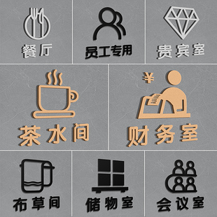 立体字标识牌定制储物间茶水间会议室贵宾室员工专用提示牌财务室