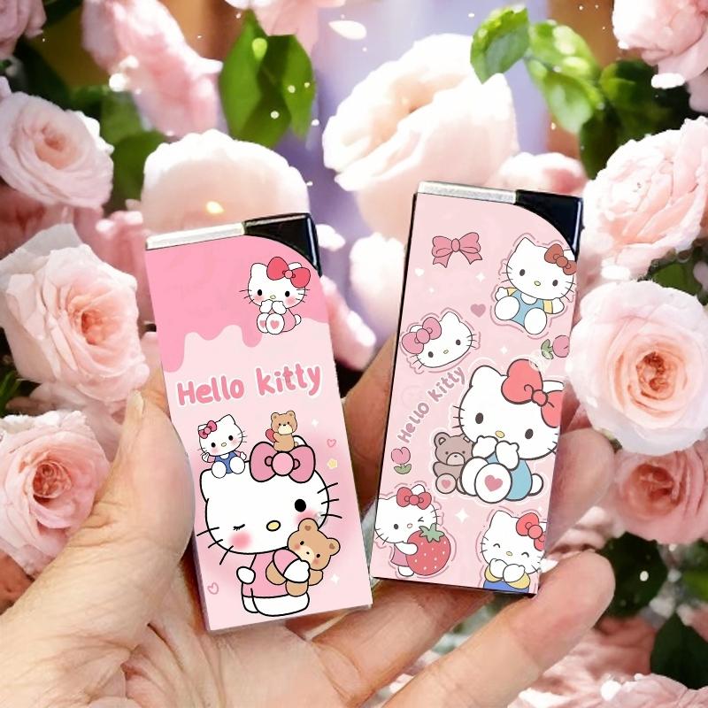 hellokitty凯蒂猫防风打火机创意蓝焰直冲高颜值可爱卡通金属外壳
