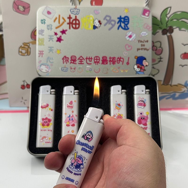 星之卡比砂轮打火机创意一次性明火高颜值网红爆款可爱卡通送男友