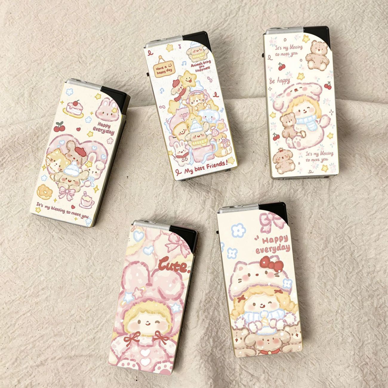 新款可爱卡通防风打火机创意个性蓝焰直冲金属外壳高颜值送男友