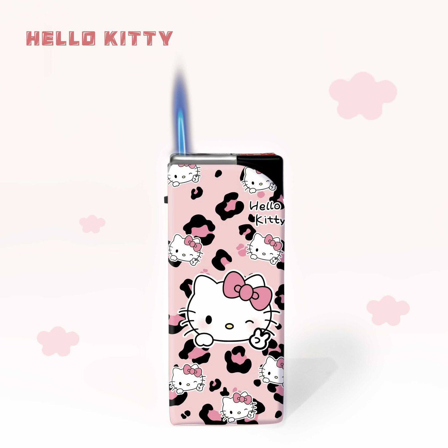 hellokitty凯蒂猫防风打火机高颜值网红爆款蓝焰直冲金属送男友潮
