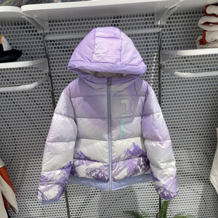 斐乐FILA童装正品24冬季女大童潮流百搭抗菌连帽羽绒服K62G442911