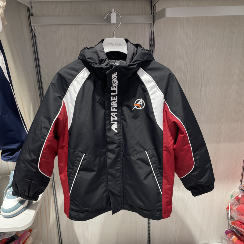 安踏儿童连帽外套25冬季男大童三合一梭织羽绒服两件套 352541604