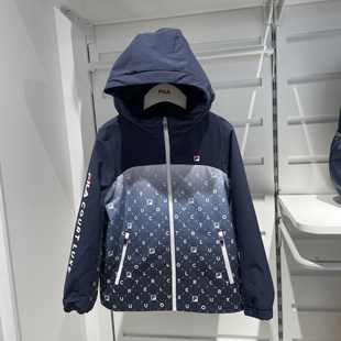 男大童加绒连帽休闲梭织外套K62B613791 新款 FILA斐乐童装 2026春季