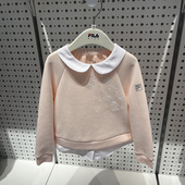 FILA斐乐童装 2025秋季 女小童运动休闲舒适翻领套头卫衣K11G532206