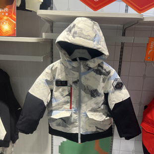 安踏儿童外套2025冬季男小童百搭连帽六度芯保暖羽绒服352549920S