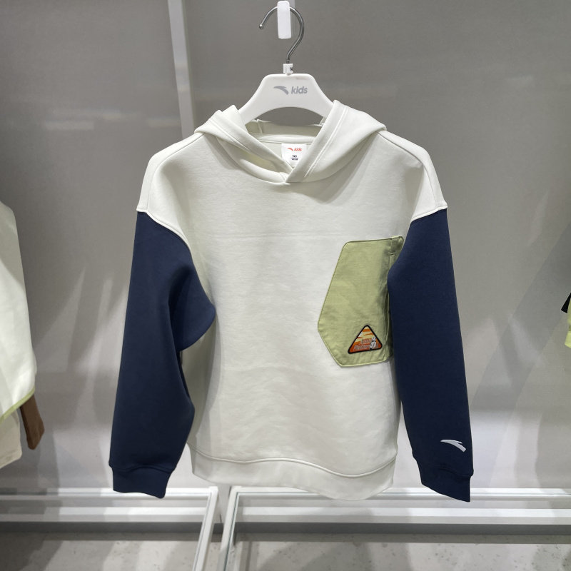 安踏儿童套头衫25冬季新款男大卫衣/绒衫